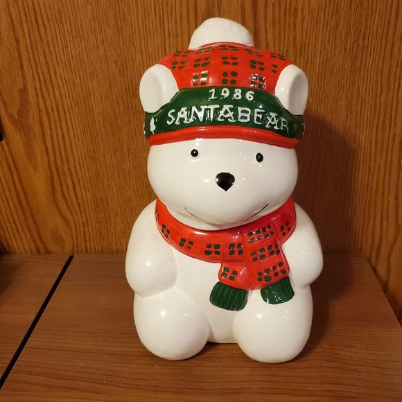 Vintage 1986 Santa Bear Cookie Jar and original box - Picture 1 of 15